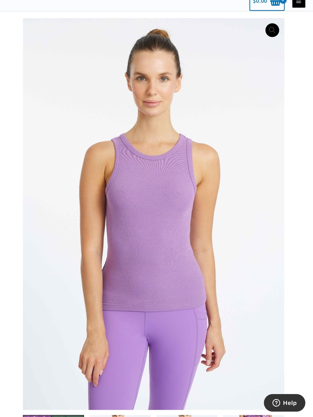 YogaWorks Ribbed Tank Top in Dewberry Purple